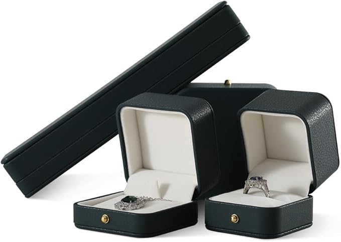 Bracelet Box, Leather Necklace Gift Box,Premium Small Jewelry Box,Luxury Gift Box For Chains (Dark Green)