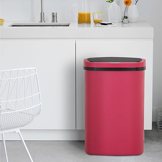 Kitchen Trash Can with Lid, 13 Gallon Automatic Garbage Can for Bathroom Bedroom Home Office 50 Liter Touch Free High-Capacity Brushed Waste Bin