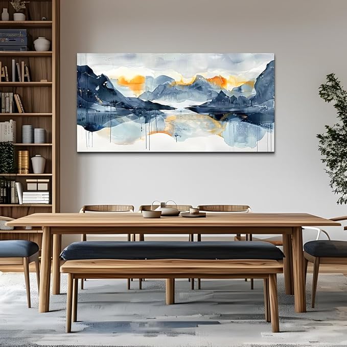 FUHAIHUA Canvas Wall Art For Living Room Large Wall Decor For Office Bedroom Home Decorations Minimalism Abstract Paintings Watercolor Ink Pictures Artwork Aesthetic Room 24x48 In