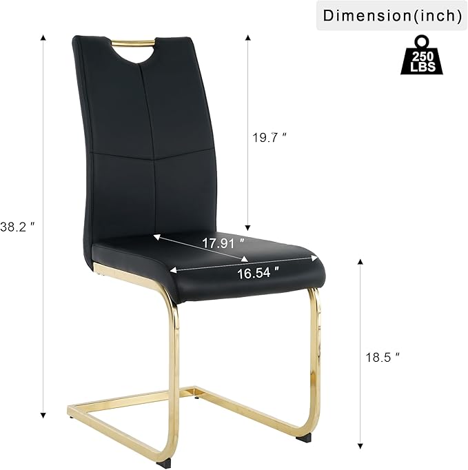 51'' Gold Glass Dining Table Set for 4,5 Piece Kitchen Table and Chairs Set with Metal Legs and 4 PU Leather Dining Chairs for Kitchen Room Small Spaces