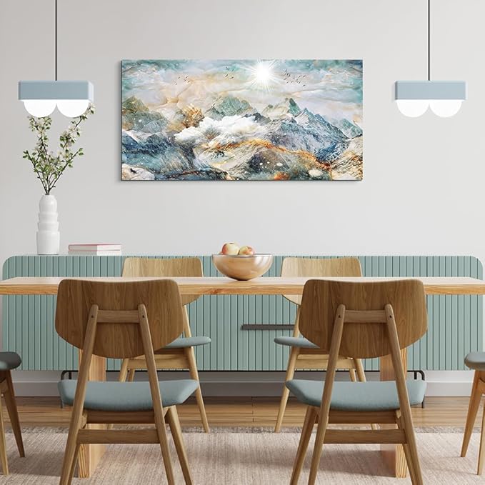 Lapremoly Abstract Canvas Wall Art For Living Room Large Wall Decor For Bedroom Office Wall Decoration Mountain Landscape Wall Painting Framed Pictures Decor Artwork Farmhouse Home Wall Art 20"X40"