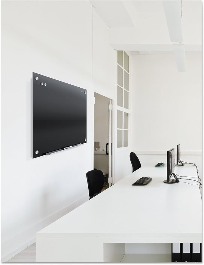 Quartet Glass Whiteboard, Non-Magnetic Dry Erase White Board, 2' x 1.5', Includes Accessory Tray, 1 Marker and 2 Glass Board Magnets, Frosted Surface, Infinity (G2418F)