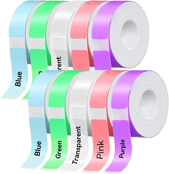 Label Maker Tape Refill 12mm 0.47, Standard Laminated Thermal Label Tape Replacement, 0.47"×1.57"(12×40mm) 1650 Labels/10Rolls/Pack, High Definition Labeling Tape for Home Office School Hotel