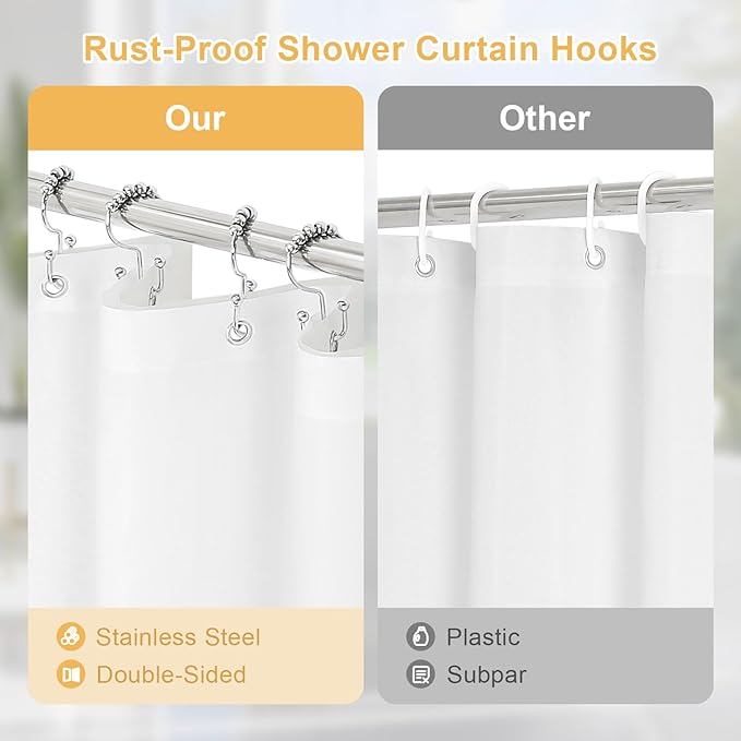 3 in 1 Stall Half Size Burgundy Shower Curtain Set-36 W x 72 H, Modern Waffle Waterproof Fabric and PEVA Liner Set with Stainless Steel Hooks