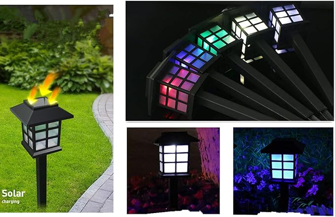 Outdoor Solar Pathway Lights Waterproof 2-Packs Outside LED Decorative Lights Landscape Lighting for Yard Patio Driveway Garden (Green)