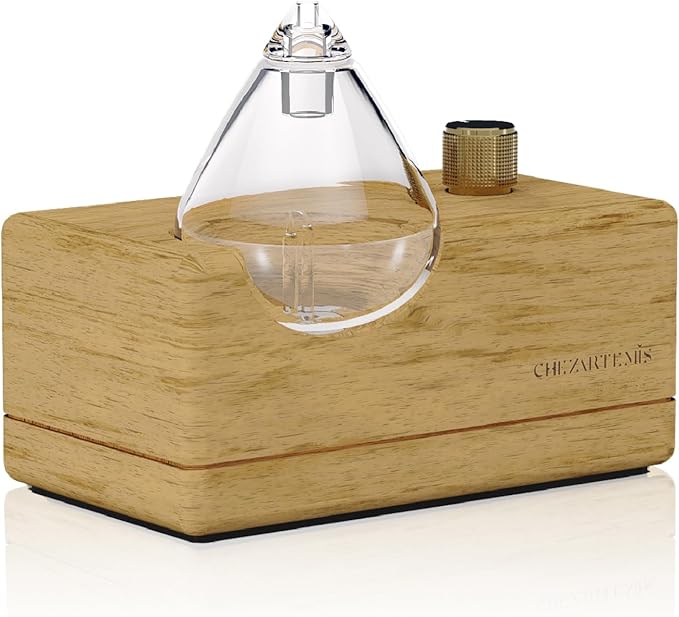 AromaMobi Portable Waterless Aroma Diffuser for Home&Travel Use | Rechargeable Essential Oil Nebulizer with 4 Timer Modes & Instant Fragrance | Wood&Glass Diffuser | Gift Ready [Waterdrop]
