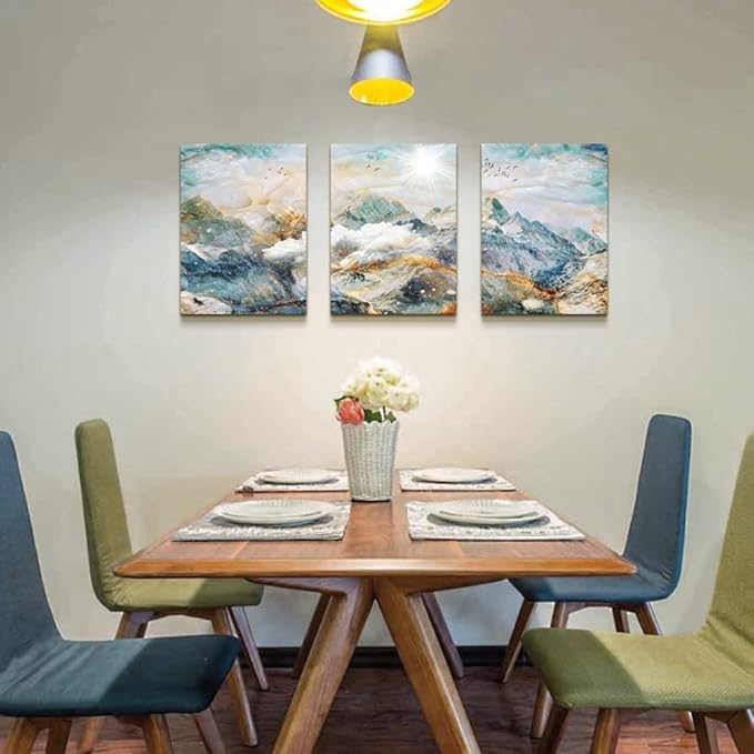 Abstract Canvas Wall Art For Living Room Canvas Prints Artwork Bedroom Wall Decor Abstract Mountain Landscape Painting Room Decor Pictures Artwork Office Wall Decorations Farmhouse Home Decor 3 Piece