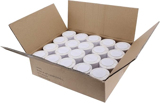 RBHK 40 Rolls 4x6 Direct Thermal Labels for Zebra Printer, 250 Blank Shipping Labels per Roll (40 Rolls)