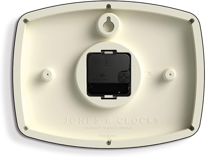 JONES CLOCKS® Movie Wall Clock | Rectangular Retro Clock | 10 inch | Mustard Yellow | Cool mid-Century Designer Look for Kitchen, Living Room or Office
