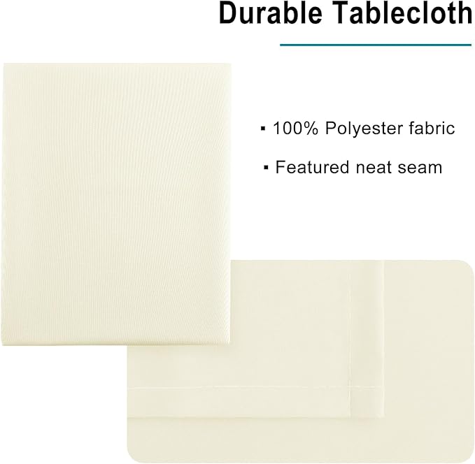 Hiasan Champagne Rectangle Tablecloth - Waterproof and Spillproof Washable Fabric Table Cloth for Dining Room Kitchen Party and Outdoor, 60 x 84 Inch
