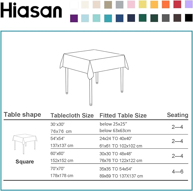 Hiasan Pumpkin Orange Square Tablecloth - Waterproof and Spillproof Restaurant Washable Polyester Table Cloth for Dining Room, 30 x 30 Inch