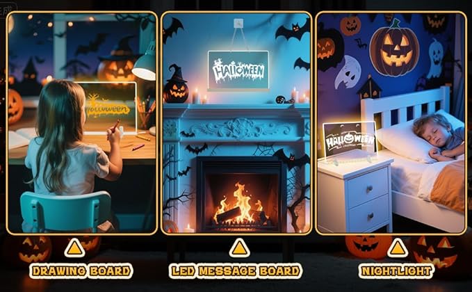 Lumiboard Led Drawing Board with 7 Colors,14"X10" Acrylic Dry Erase Board with Light, Include Adapter, Hanging Chain, Led Drawing Board for Kids with Stand,Birthday and Halloween Gifts for Kids