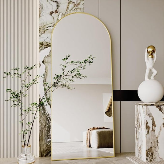 Full Body Mirror,Full Size Mirror,65"x24"Gold Full Length Mirrors,Arched Full Length Mirrors,espejos para dormitorio(Gold)