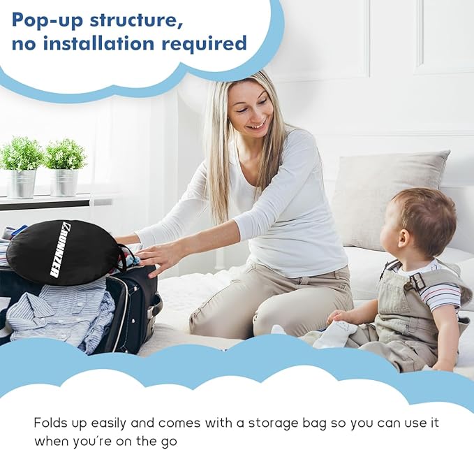 Pack N Play Blackout Cover, Portable Travel Essential Pack N Play Cover, Dark Pack and Play Blackout Cover for Baby Sleeping, Block 90% + Light