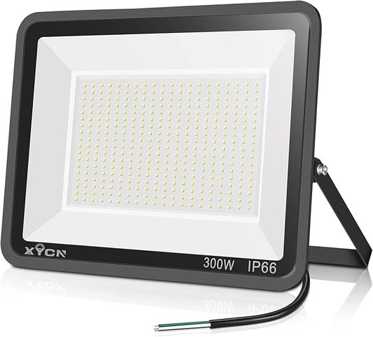 300W LED Flood Light (2000W Equivalent), Super Bright 42,500LM 5000K Daylight IP66 Waterproof Security Outdoor LED Arena Lights Commercial Lighting Floodlight for Backyard|Court|Stadium|Yard