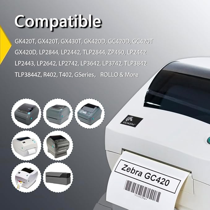 BETCKEY - 4" x 6" (102 mm x 152 mm) Shipping Labels Compatible with Zebra & Rollo Label Printer(not for dymo 4XL), Premium Adhesive & Perforated [10 Rolls, 2500 Labels]