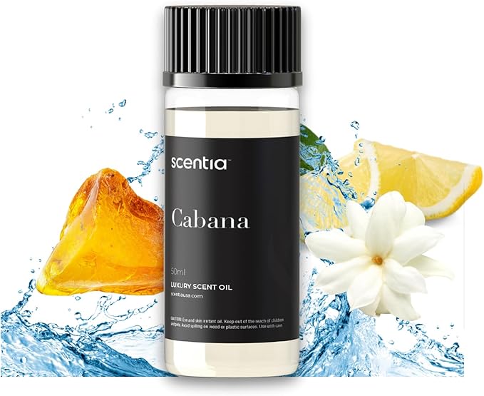 Hotel Diffuser Oil Inspired by The Ritz Carlton Hotel Scent - 50 mL 1.69 fl oz - Essential Oil Blend Botanical Jasmine, Bergamot & Fresh Marine Notes for Aromatherapy Diffusers - Cabana