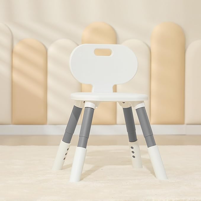 3 Level Height Adjustable Kids Chairs Plastic Preschool Chair Durable and Lightweight Child Chair with a Maximum Load Capacity of 130 pounds Suitable for Day Care, Classroom, and Home (1-Pack Grey)