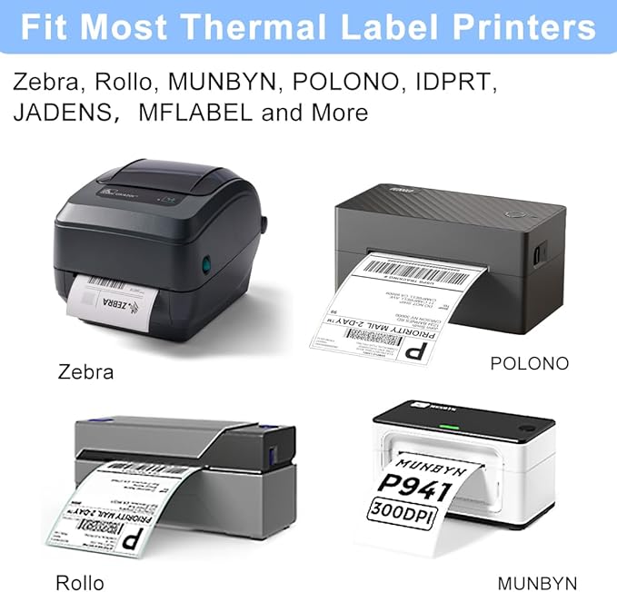 Shipping Thermal Labels, Pack of 20000 Perforated 4x6 Thermal Label Papers, FanFold Thermal Printer Labels, Sticker Labels to Write on, Permanent Strong Adhesive, Commercial Grade