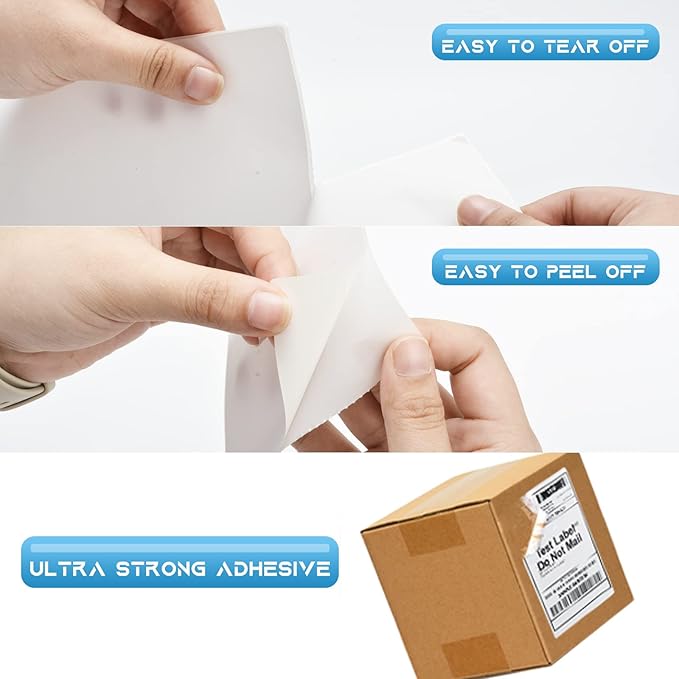 MFLABEL 4 Rolls of 250 4x6 Direct Thermal Blank Shipping Labels for Zebra 2844 Zebra 2843 2844z Eltron