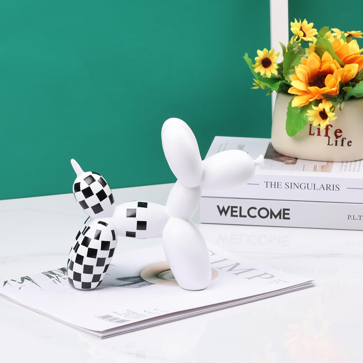 XIAOMAGG Creative Balloon Dog Sculpture Modern Home Decoration Trendy Animal Art Ornaments Collection Figurine Bedroom Living Room Office Desktop Resin Decors