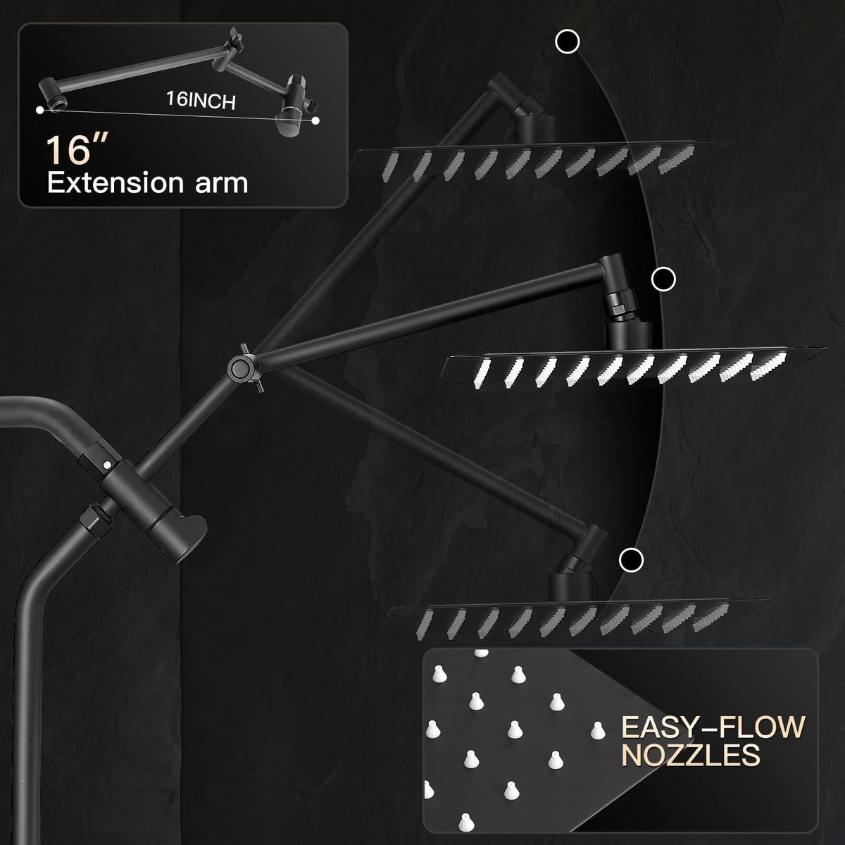 All Metal 10" Shower Head with Handheld, Built-in Power Jet Mode