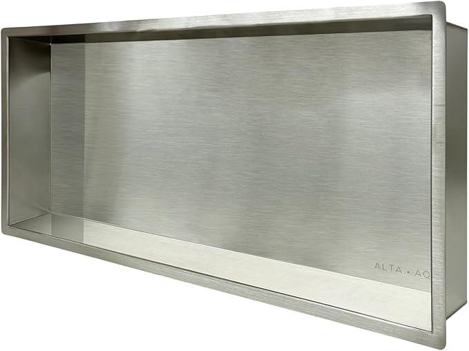 Shower Niche Lightweight Stainless Steel Easy Install Tile Needed Wall Niche Recessed Shower Shelf for Bathroom Storage (Brushed Stainless, 13"x25")