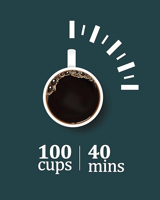 100 Cup Commercial Coffee Maker, [Quick Brewing] [Food Grade Stainless Steel] Large Capacity Coffee Urn Perfect for Church, Meeting rooms, Lounges, and Other Large Gatherings-14 L