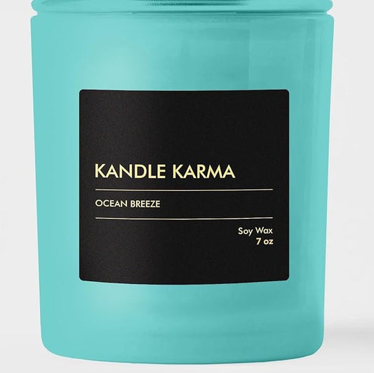 Luxury Soy Wax Candle, Ocean Breeze Scented Candle Gifts for Women, Non-Toxic, Highly Scented & Long Lasting Upto 38 Hours Burning Time Natural Large Aromatherapy Bathroom Candles: 7 Oz