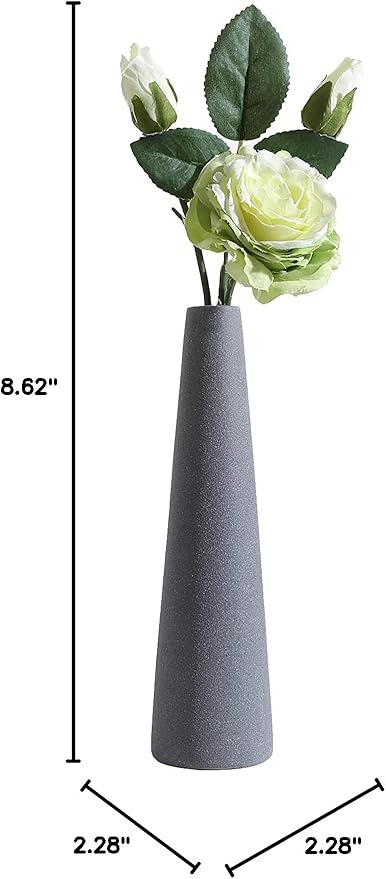 Ceramic Vase, Modern Home Decor Ceramic Vase, Frosted Porcelain Vase, Grey Minimalist Vase,Living Room Decoration，Ideal Shelf, Best Decoration. (Grey)