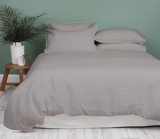 King Duvet Cover 1000 Thread Count 100% Egyptian Cotton Sateen Weave Luxury Silver Grey Quilt Cover 3 PC Bedding Set - Comforter Cover & 2 Pillow Shams with Zipper Closure