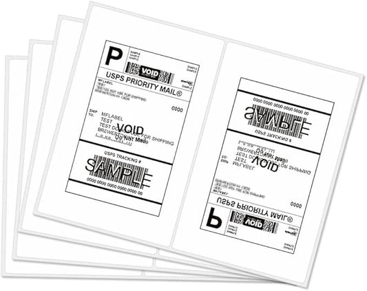 MFLABEL® Round Conrner Half Sheet Shipping Labels 2-UP Click-n-Ship Mailing Postage Labels(2000Labels)
