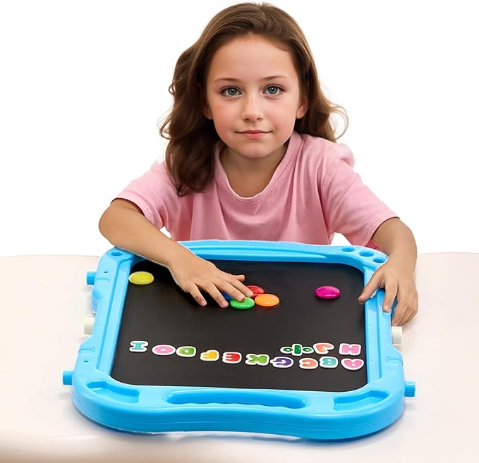 VEVOR Art Easel for Kids, 2-in-1 Double-Sided Kid's Art Easel with Magnetic Whiteboard & Chalkboard, Adjustable Standing Rotatable Removable Drawing Board with Painting Accessories for Boys and Girls