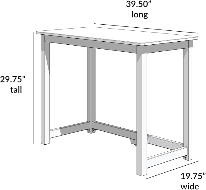 Max & Lily Solid Wood Desk, 40 Inches, Blue