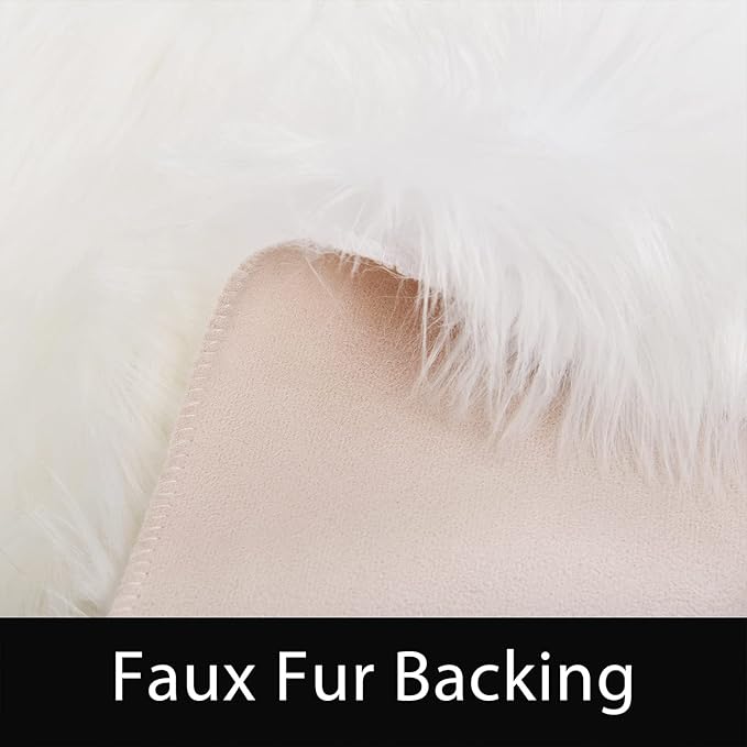 Latepis White Round Rug 10ft Fluffy Circle Rugs for Living Room Washable Faux Sheepskin Fur Rug for Bedroom Plush Shag Rug Large Throw Rug Luxury Home Decor