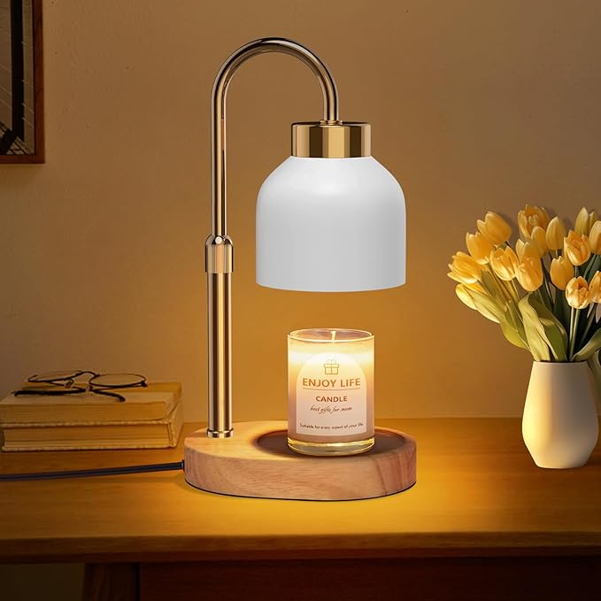 Candle Warmer Lamp with Dimmer Adjustable Height,Mothers Day Gifts,Electric Wax Warmer Vintage Home Decor,2/4/8H Timer,Wax Melt Warmer for Scented Jar Candles