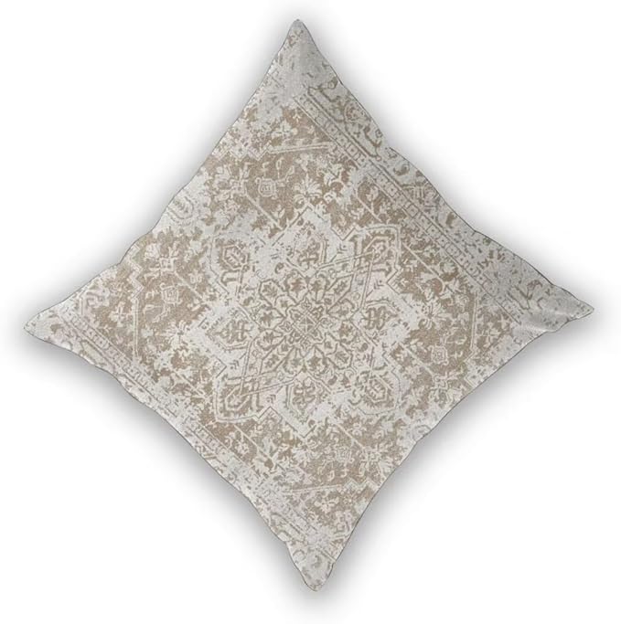 Boho Pillow Covers 22x22 Set of 2, Brown Beige Carpet Pattern Outdoor Decorative Throw Pillows Ethnic Rustic Farmhouse Cushion Cases Linen Gifts for Couch Sofa Decor