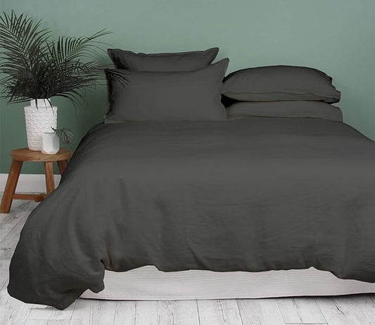 1000 Thread Count King Duvet Cover 100% Egyptian Cotton Hotel Luxury Quality 1 Piece Comforter Cover All Season Breathable Zipper Closure & Corner Ties (Cal King/King, Dark Grey)
