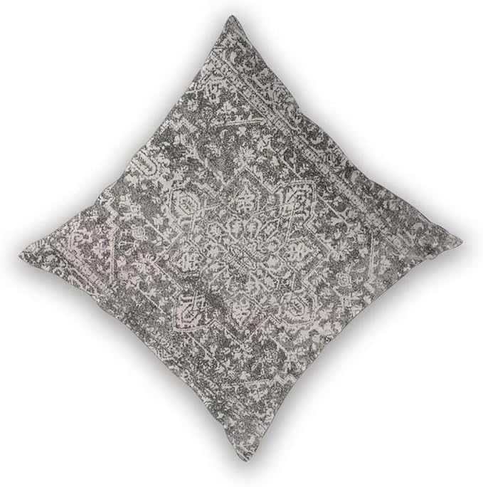 Black Grey Boho Pillow Covers 18x18 Set of 2, Bohemian Carpet Pattern Decorative Throw Pillows Ethnic Rustic Farmhouse Cushion Cases Linen Gifts for Couch Sofa Outdoor Decor