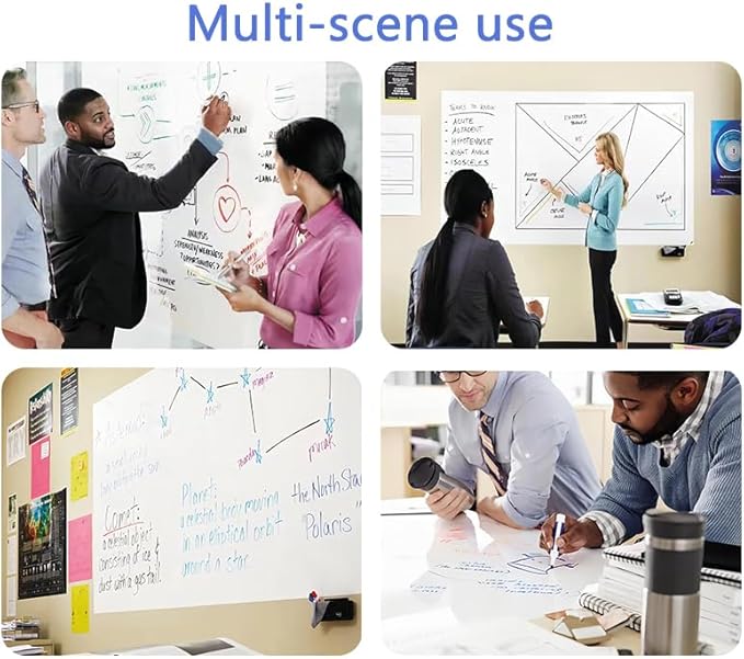 Magnetic Whiteboard Contact Paper, 47" x 94" Stick on Magnetic Dry Erase White Board Sticker on Wall, Easy to Write for Kids Drawing, School, Office, Kitchen Fridge