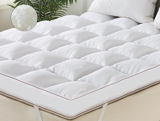 WhatsBedding 3 Inch Memory Foam Mattress Topper Full Size for Back Pain, 1700GSM Fluffy Shredded Memory Foam Filled Pillow Top, Extra Soft Bed Topper, Thicked Down Alternative-Lined, 54x75in