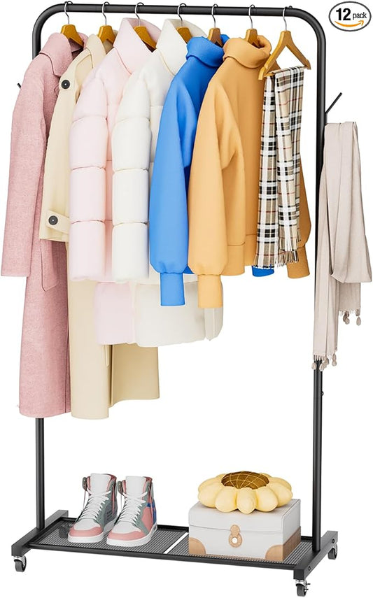 SINGAYE Clothes Rack Garment Coat ：Drying Clothing Racks Metal Freestanding for Hanging Clothes Portable Closet for Laundry Bedroom Black