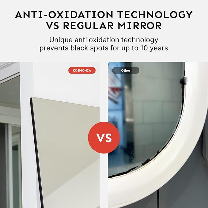 64x24 Frameless Full Length Silver Coating Mirror w/Distortion Free, HD Reflection &Anti Desilvering, Tempered Glass & Shatter Proof Film Doubling Safety, Easy Setup w/Stand, Wall/Standing