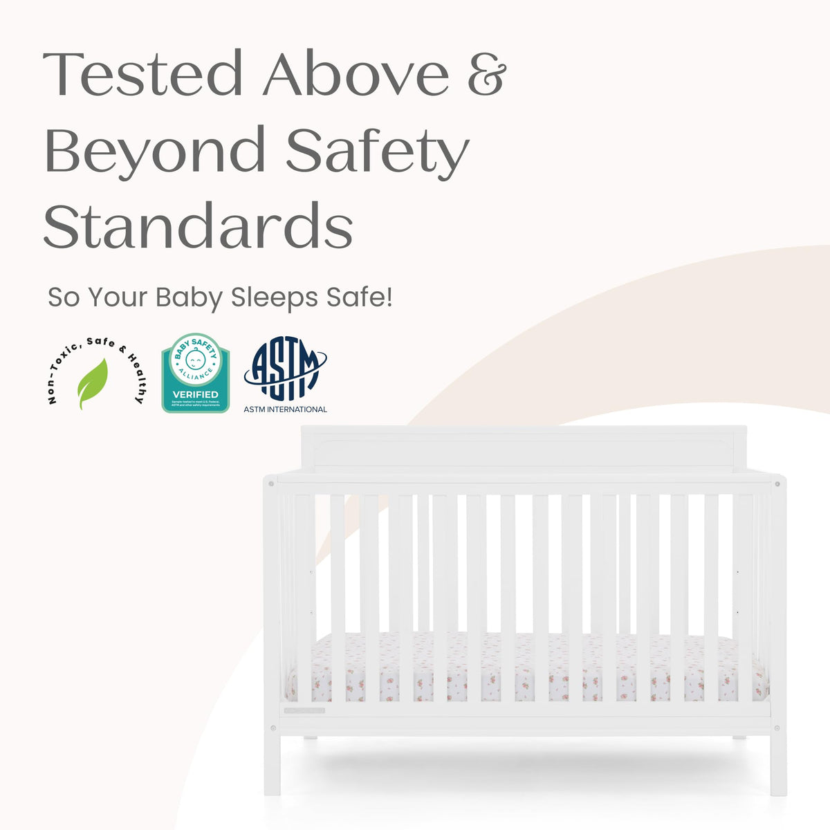 Delta Children Isabelle 6-in-1 Convertible Crib, Converts to Toddler Bed, Daybed, Sofa & Full Bed with/Without Footbaord, Greenguard Gold Certified, Mattress Heights, Bianca White