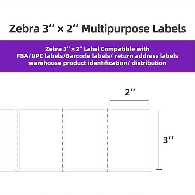AveneMark 12 Rolls 3” X 2” Direct Thermal Labels for Barcodes, Address Labels Perforated & Compatible with Rollo & Zebra Desktop Label Printers (700/Roll)