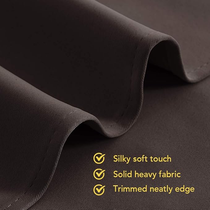 NICETOWN Toffee Brown Blackout Curtains 68 inches Length for Laundry Room, 2 Panels, 42" Wide, Thermal Insulated Decoration Drapes for Office Window