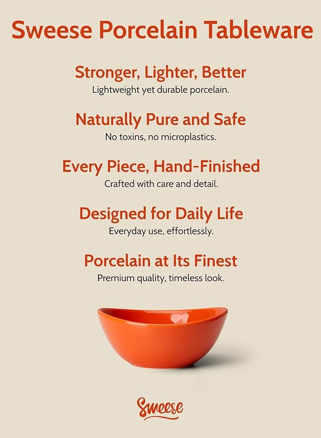 Sweese Porcelain Bowls Set - 5 Inch, 10 oz, Assorted Colors, Set of 6, Microwave Dishwasher Safe for Desserts, Soups