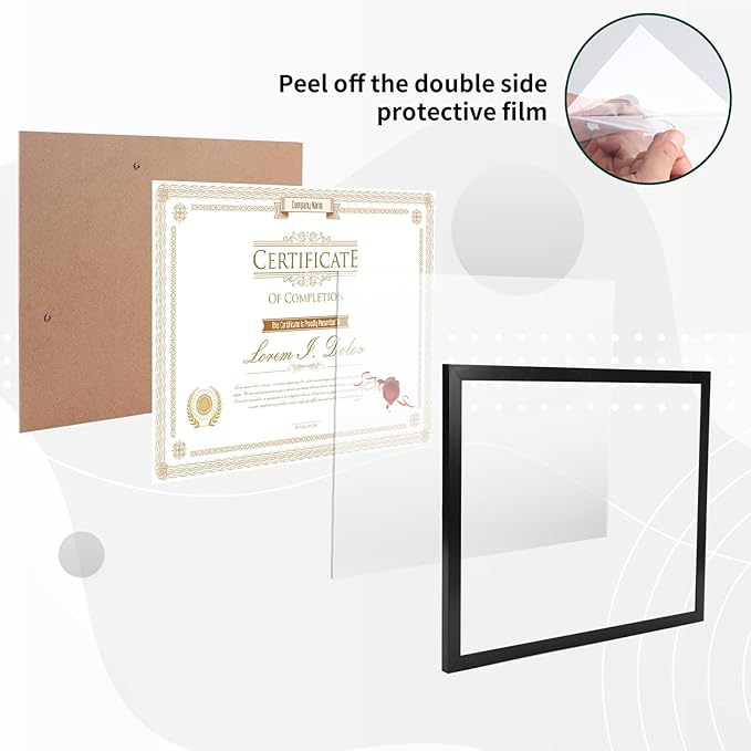 WIFTREY 12 Pack 8.5x11 Certificate Picture Frames, Multi 8.5 by 11 Photo Frame for Award Document Diploma Frame, Wall Hanging or Tabletop Display, Black