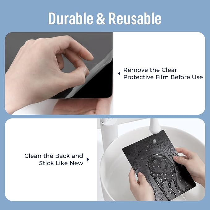 Loukin Dry Erase Checklists 4 Pack, Electrostatic Clings to Any Shiny Surface, Whiteboard Shopping List, Reusable to do List for Office, Classroom, Refrigerator, 6 Markers&1 Eraser Included