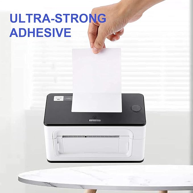 RyhamPaper 4" x 6" Fanfold Direct Thermal Labels White Mailing Postage Labels, Perforated, Permanent Adhesive Shipping Labels (1 Stacks - 500 Labels)